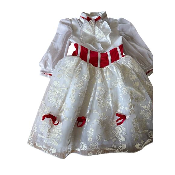 Disney Mary Poppins costume white dres with red roses - Picture 3 of 15